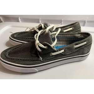 Cat & Jack Boat Shoes‎ Womens 5 Gray Grey Canvas Casual  Lace Up Low Top